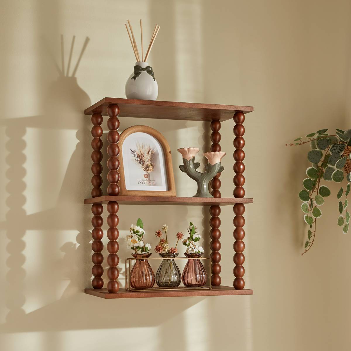 Shelf "Mona" Brown, 40x22 cm Brown