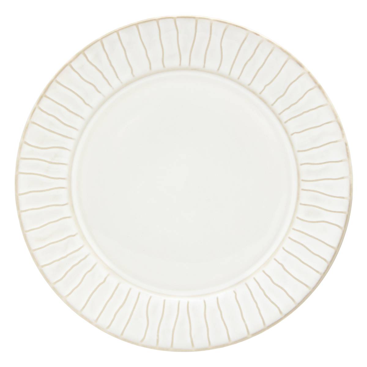 Set of 6 dessert plates "Camille" Stoneware, D.20.1 cm White