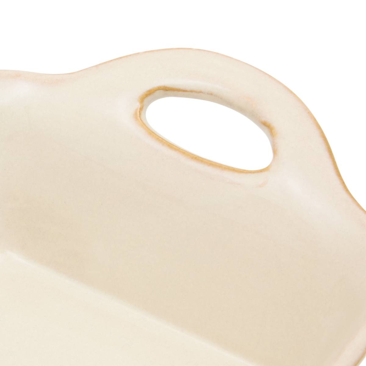Square baking dish "Unknown Land" Stoneware, 16.5x12.5 cm, Beige Beige