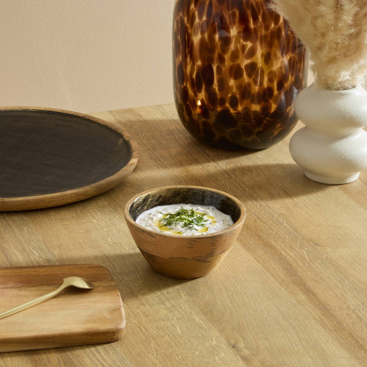 Bowl "Ava" Mango tree, D.12 cm Black