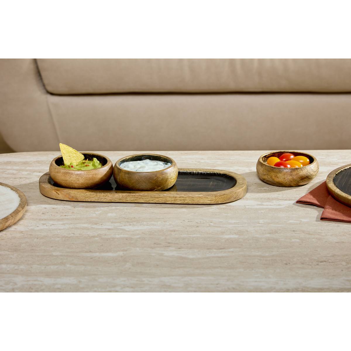 Aperitif Set "Ava" Mango tree, 4 pieces Black