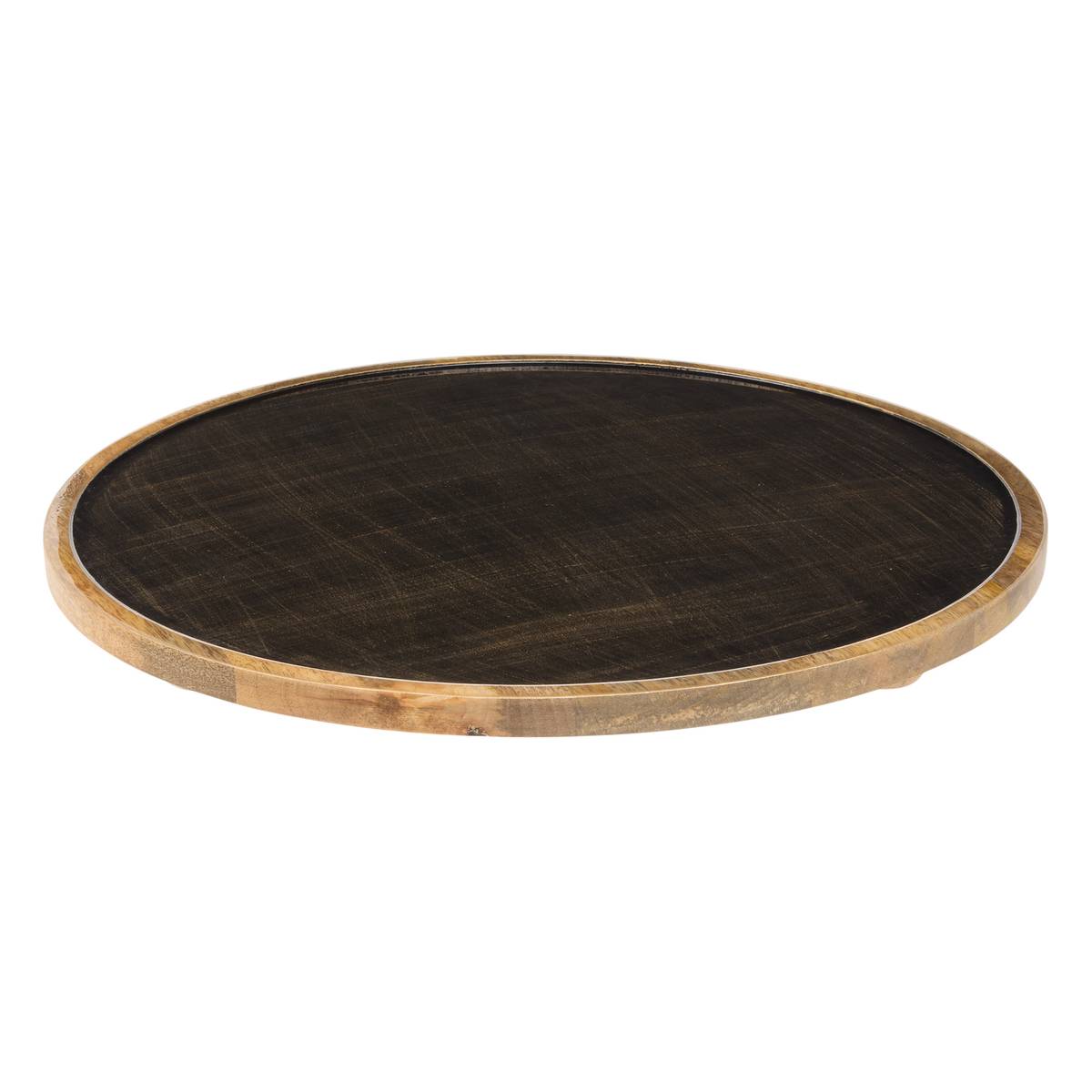 Presentation plate "Ava" Mango wood, Ø 40 cm Black
