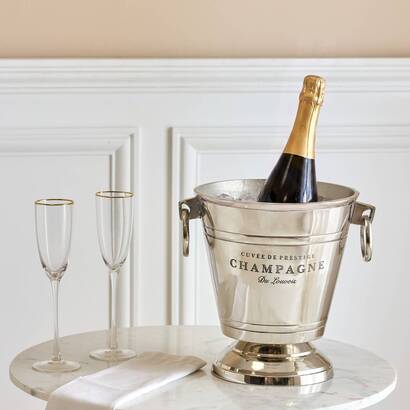 Champagne bucket "champagne" 6l, aluminum, silver