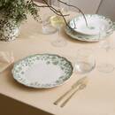 Set of 6 dinner plates Lisiere Porcelain, D.27 cm Green