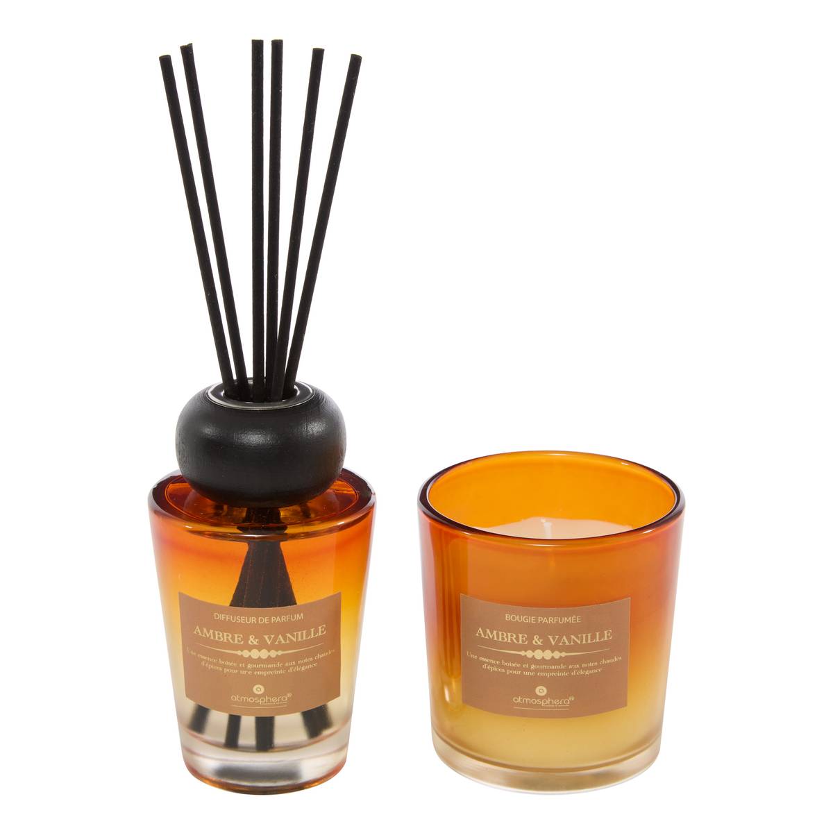 Fragrance gift set "Alma" glass, Amber and vanilla, 6.5x6.5 cm Amber and vanilla