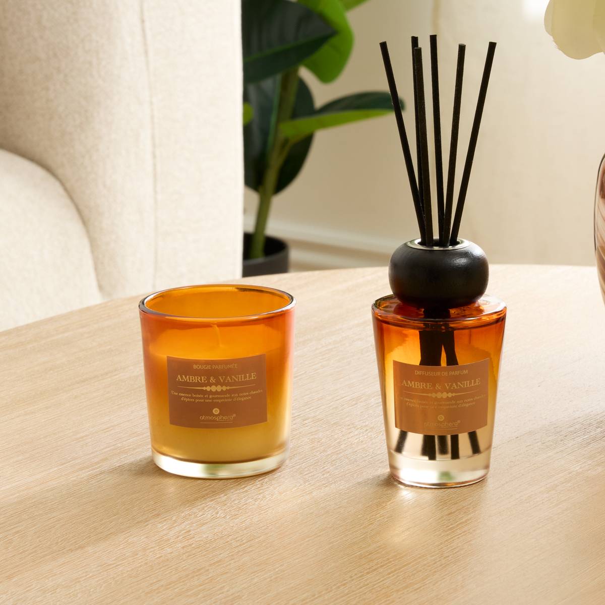Fragrance gift set "Alma" glass, Amber and vanilla, 6.5x6.5 cm Amber and vanilla
