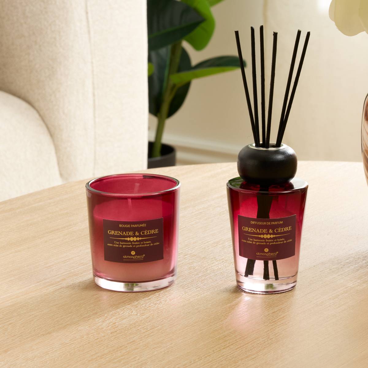 Fragrance gift set "Alma" Glass, Pomegranate / Cedar, 6.5x6.5 cm Grenade / cèdre