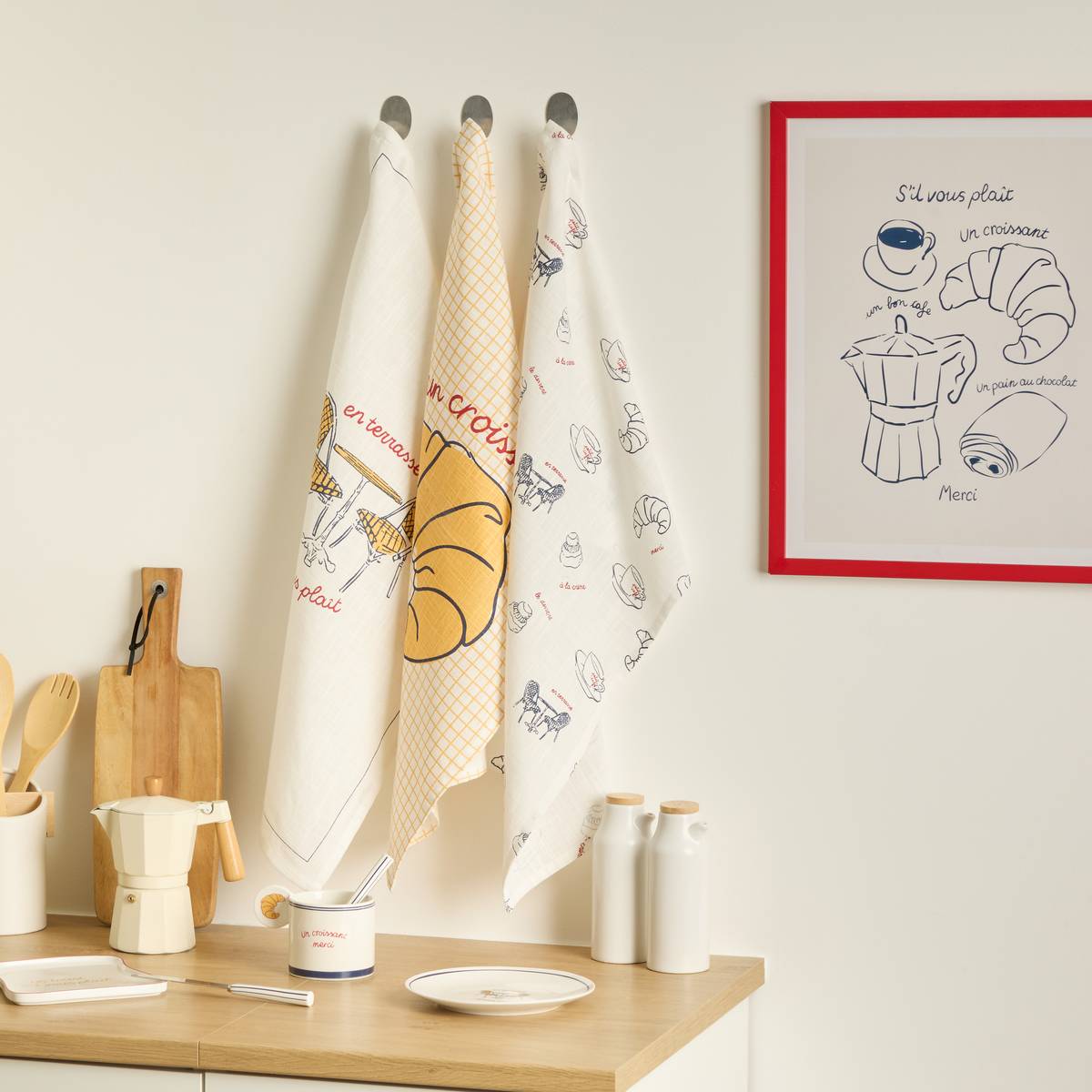 Dish towel "Fra" Cotton, multicolored, 70x45 cm Multicolored