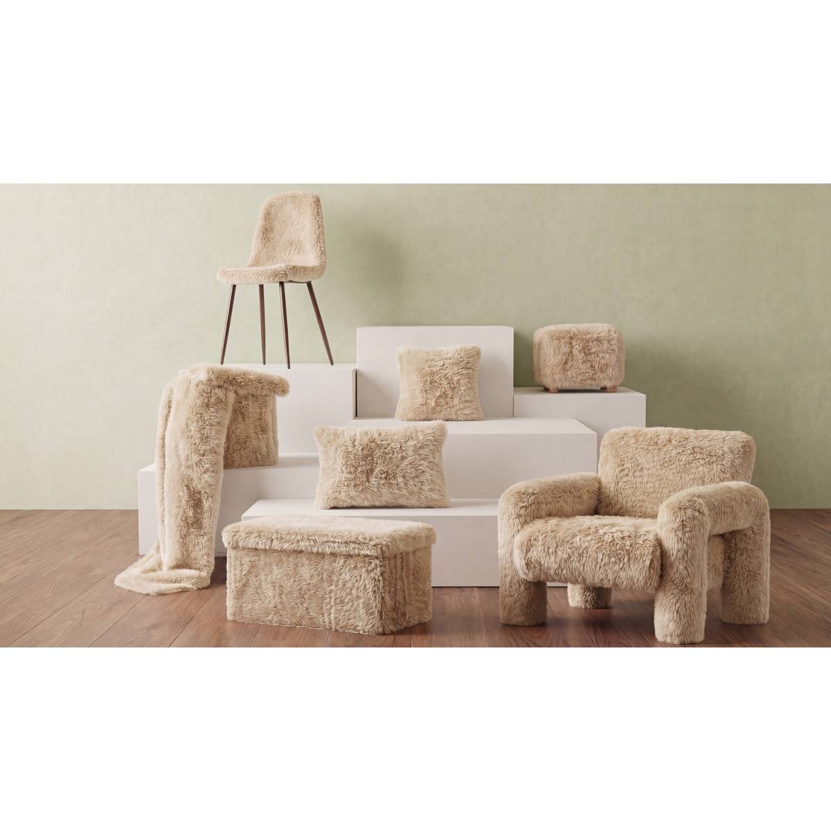 Throw "Duvia" Beige linen, 150x120 cm Linen beige