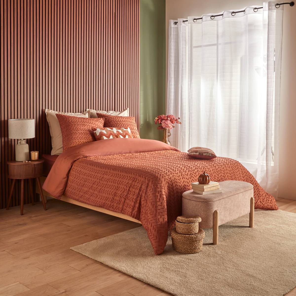 Bedding set "Toni" Terracotta, 240x220 cm Terracotta