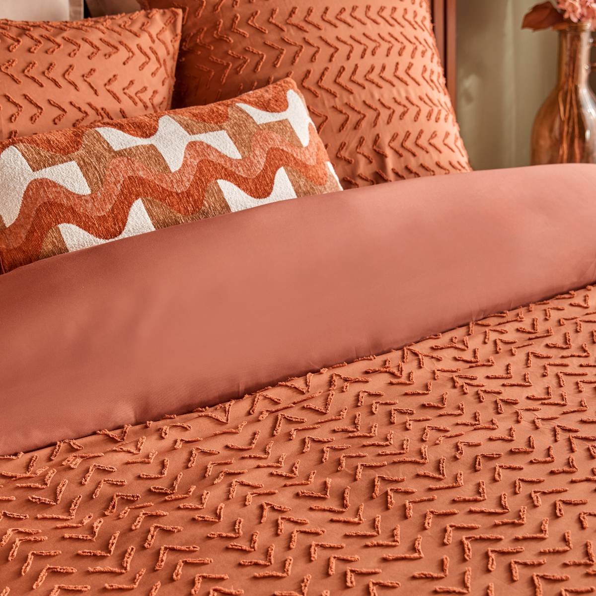 Bedding set "Toni" Terracotta, 240x220 cm Terracotta