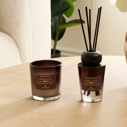 Fragrance gift set "alma" glass, cotton flower, 6.5x6.5 cm