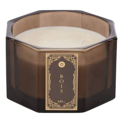 Hexagonal scented candle "lucien " wood, 430g