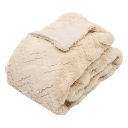Throw "nalia" beige linen, 160x120 cm