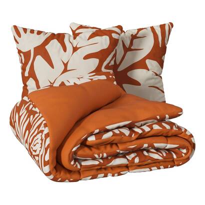 Bedding set "homy" cotton, orange, 240x220 cm