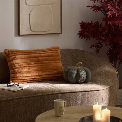 Cushion "coti" cognac brown, 80x50 cm