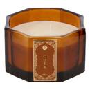Hexagonal scented candle "Lucien " Leather, 430g Cuir