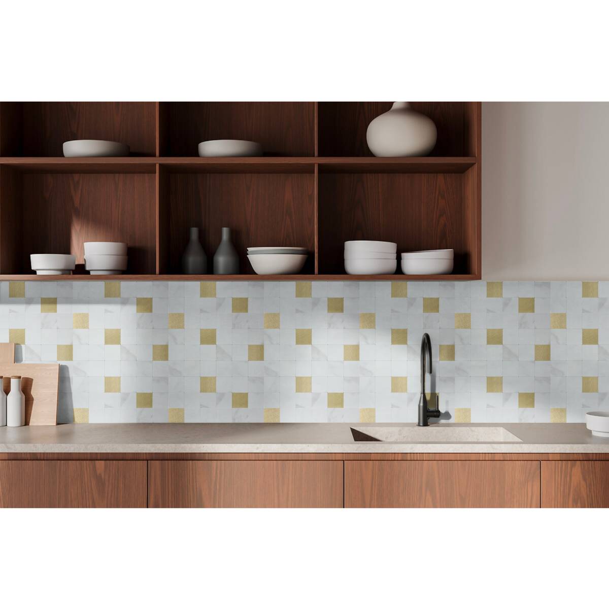 Set of 2 wall stickers "Mina" White, 30.5x30.5 cm Multicolored