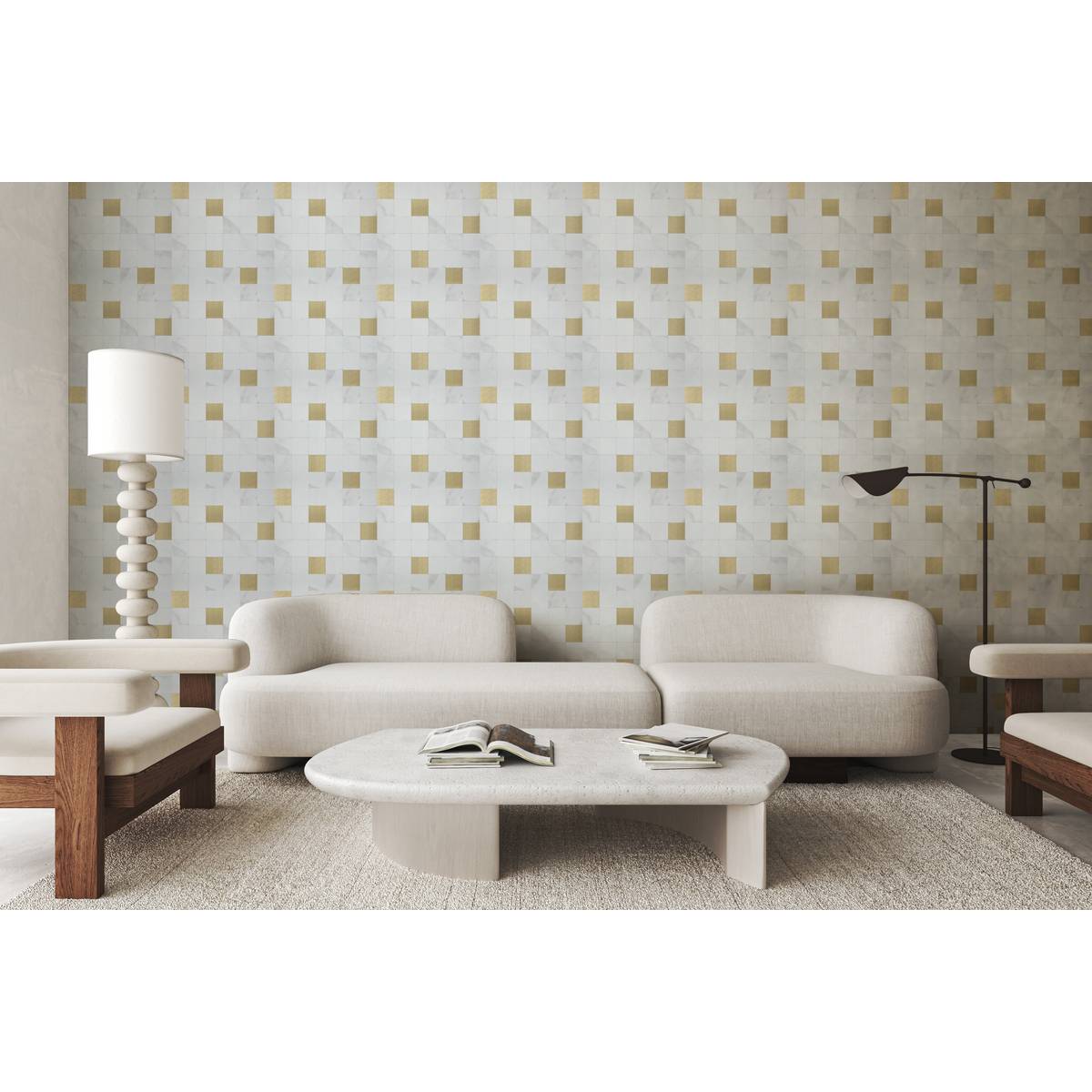 Set of 2 wall stickers "Mina" White, 30.5x30.5 cm Multicolored