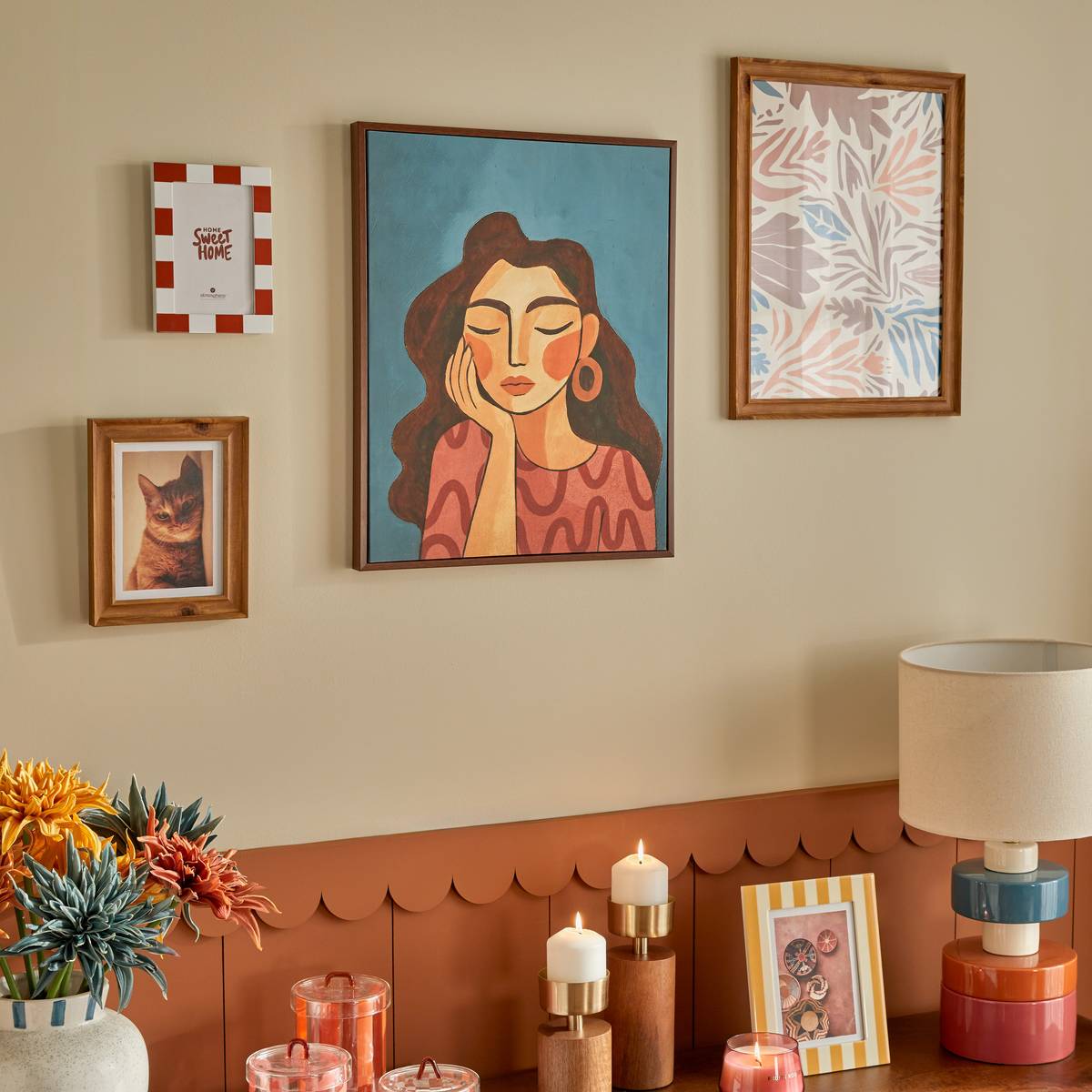 Framed printed canvas "Homy" 40x50 cm, Multicolor Multicolored
