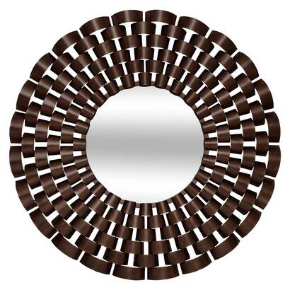 Mirror "youri" steel, chocolate, d.90 cm
