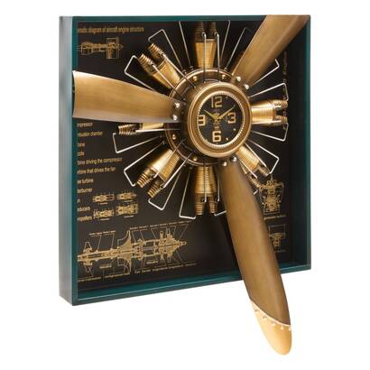 Clock "rudy " steel, gold, 94.3x73 cm