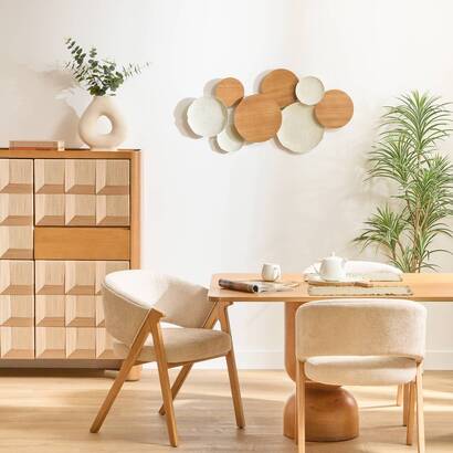 Wall decoration "talie" steel, linen beige