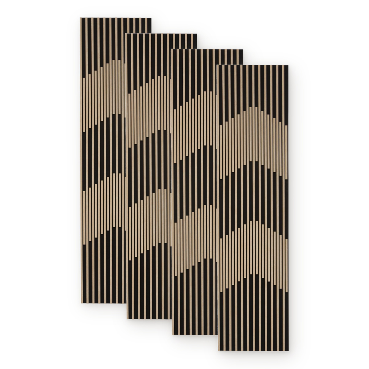 Set of 4 decorative wall panels "Sylva" Beige, 240x60 cm Beige