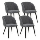 Set of 4 chairs "Celeste" Steel, Grey Grey