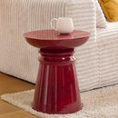 Round coffee table "Douglas" and side table "Jaya" set 1 coffee table 110x60 cm and 1 side table D.38 x H.43 cm Burgundy / Garnet red