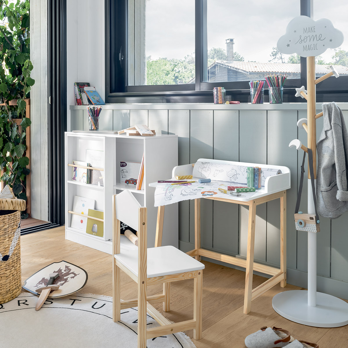 Children's Coat Rack "Cloud" White, H.135 cm White