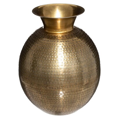 "oasis" vase, hammered metal gold, h.40 cm