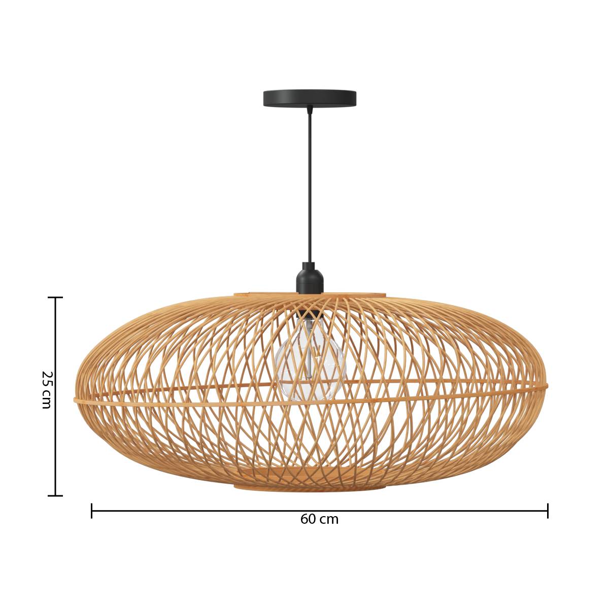 Pendant Light "Loren" Bamboo, D.60 cm Natural wood