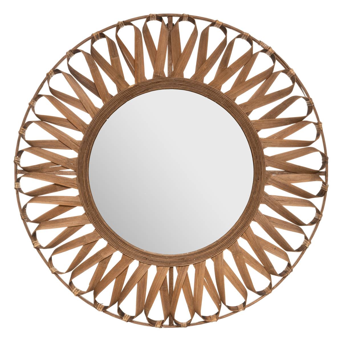Mirror "Eve" Bamboo, D.93 cm Natural wood