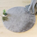 Faux fur effect rug "Couka" Gray, Ø 80 cm Grey