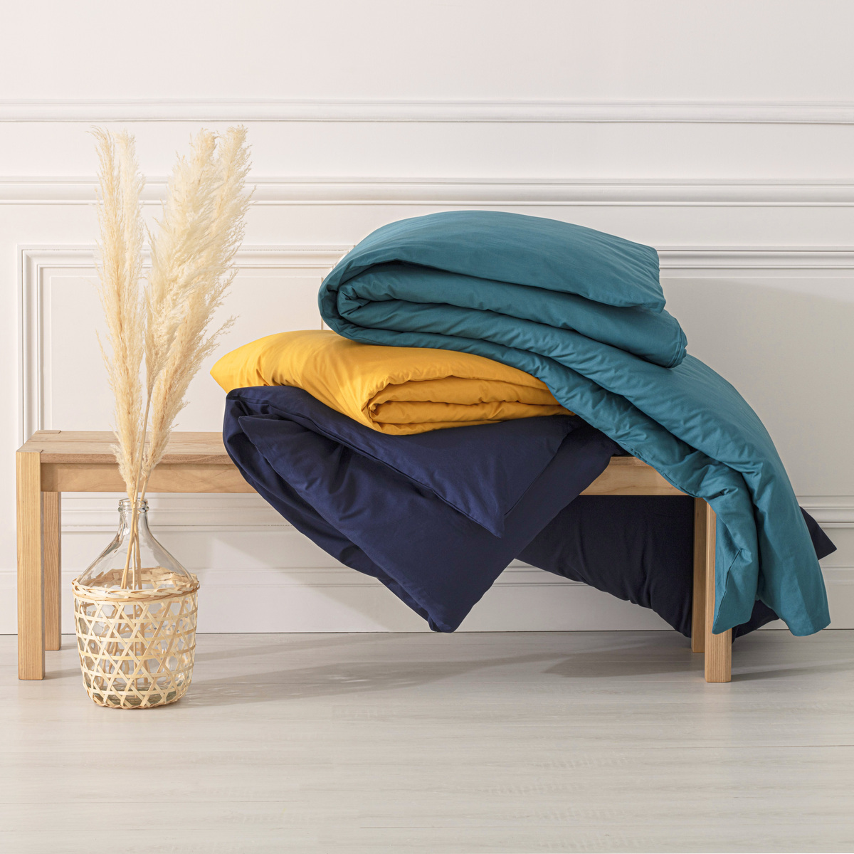 Duvet cover, cotton Mustard yellow, 140x200 cm Mustard yellow