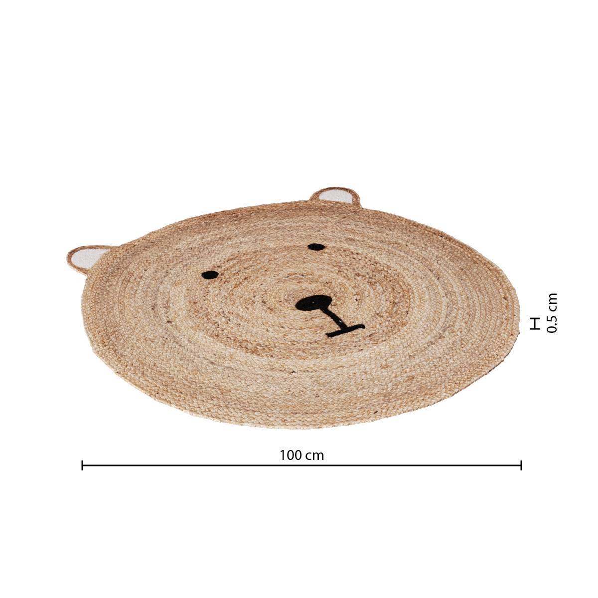 Children's Rug "Teddy Bear" D.100 cm Beige