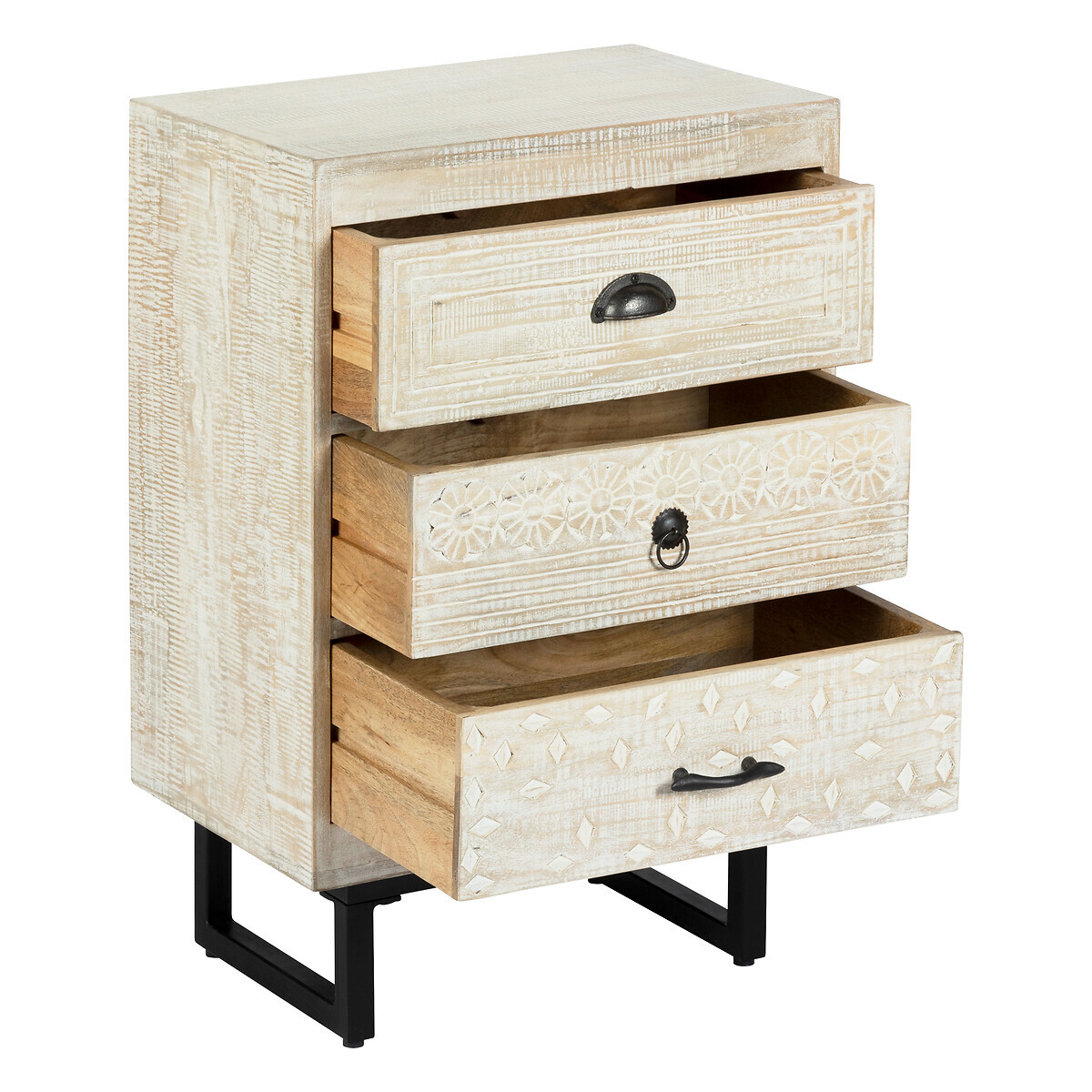 Bedside Table "Ajay" Mango wood, H.73 cm Natural wood