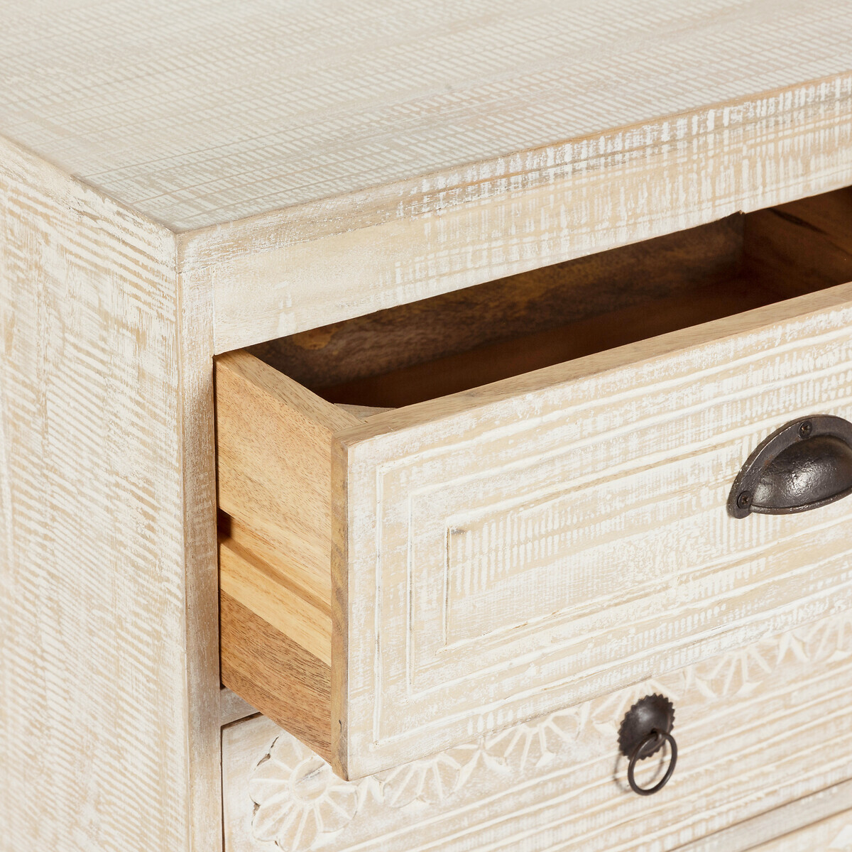 Bedside Table "Ajay" Mango wood, H.73 cm Natural wood