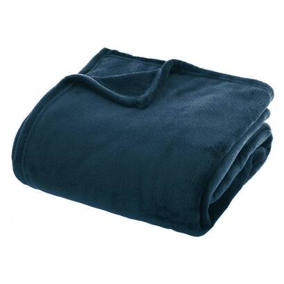 Flannel throw aegean blue, 180x230 cm