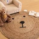 Children's Rug "Teddy Bear" D.100 cm Beige