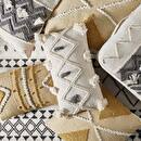 Cushion "R.O.W." Ivory white, 30x50 cm Slate grey