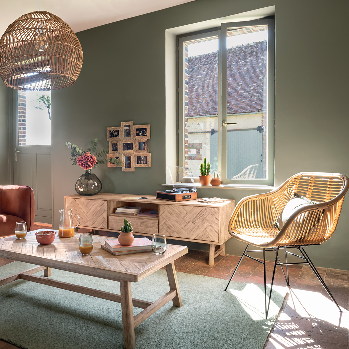 Armchair "Koeta" Rattan Natural wood