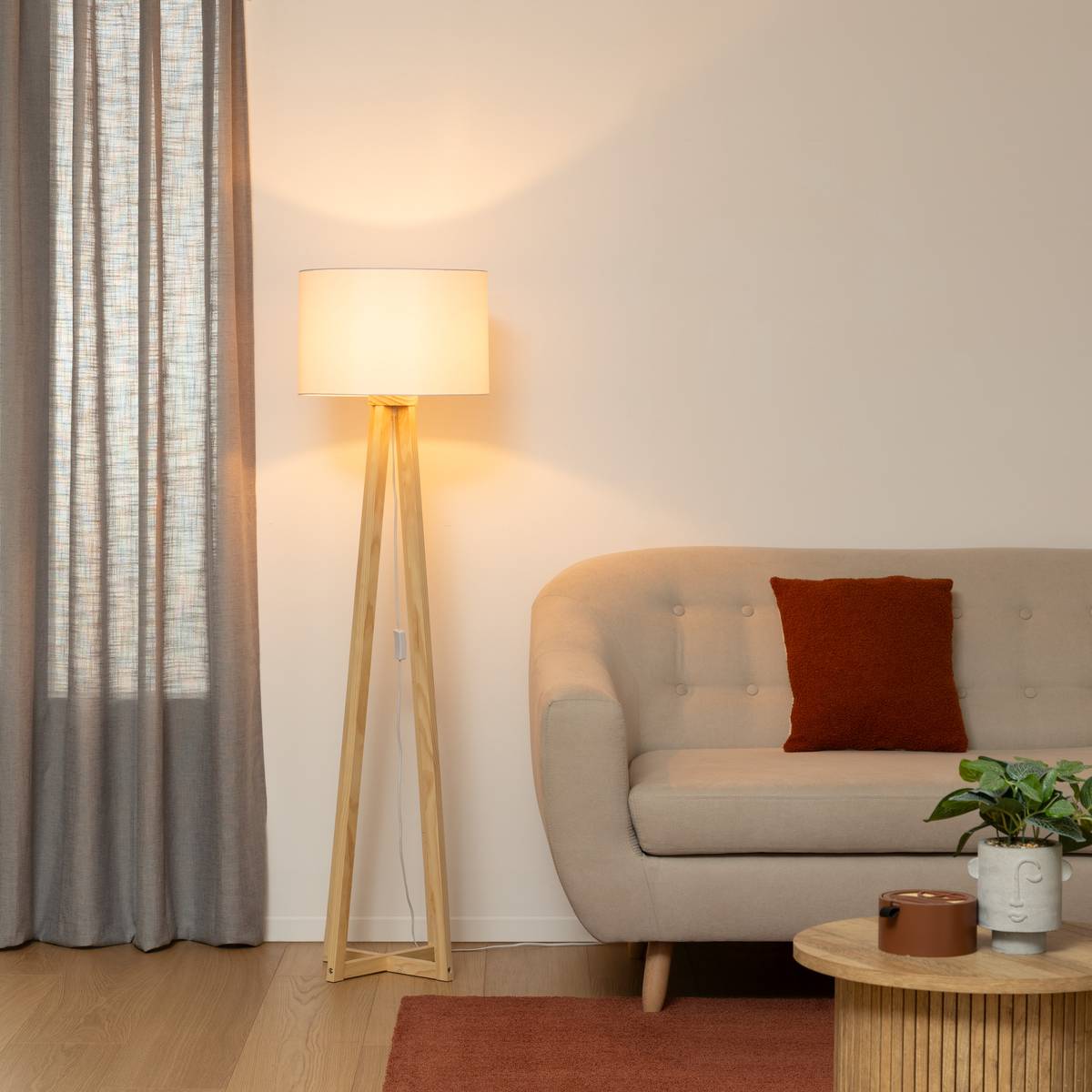 Floor Lamp "Molu" White, H.140 cm White