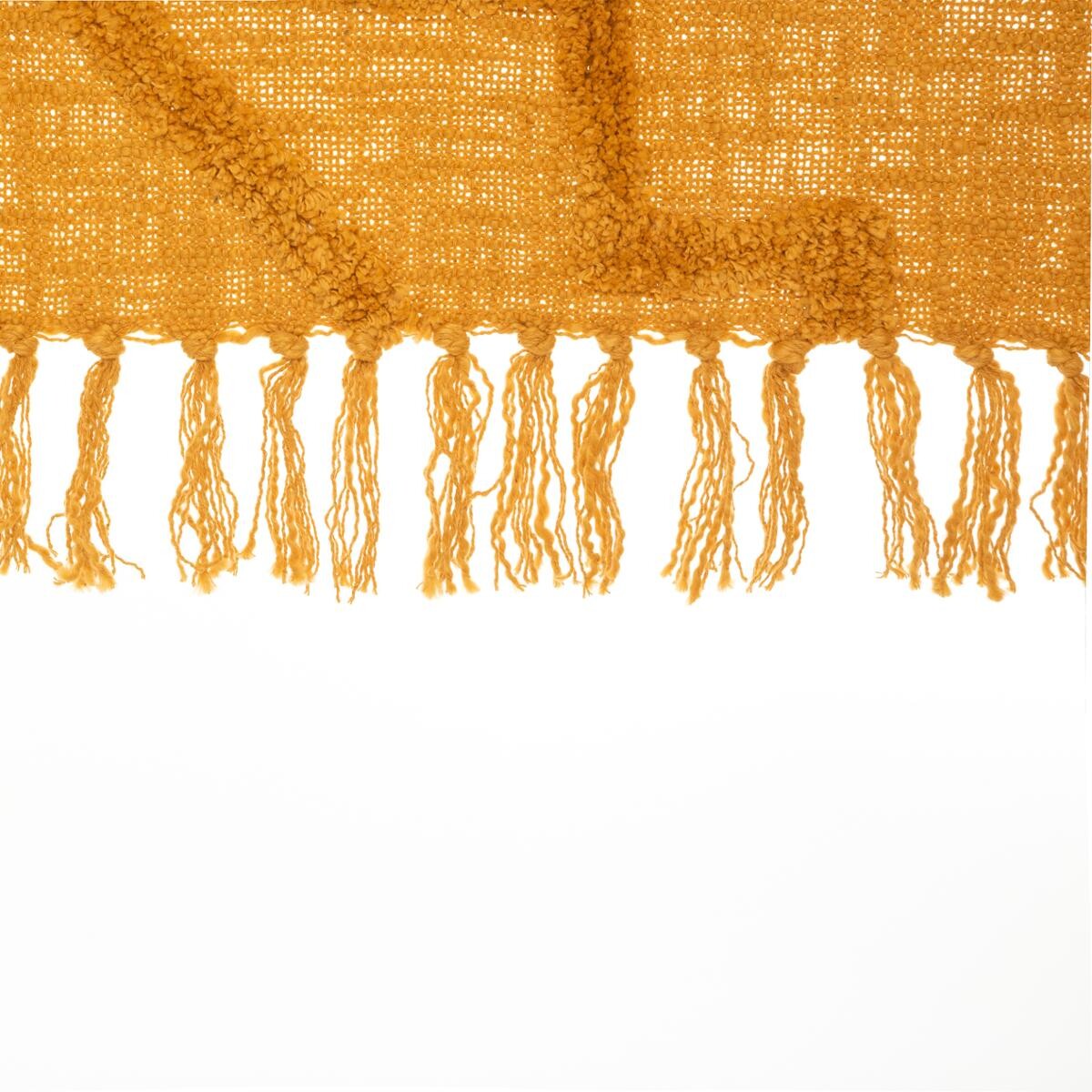 "Inca" Bed Throw, Tufted Cotton Mustard yellow, 130x180 cm Mustard yellow