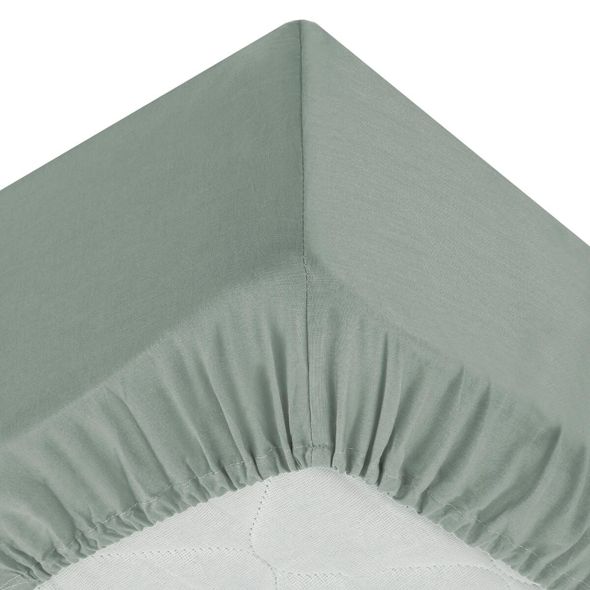 Fitted sheet, cotton Celadon Green, 90x190 cm Celadon green