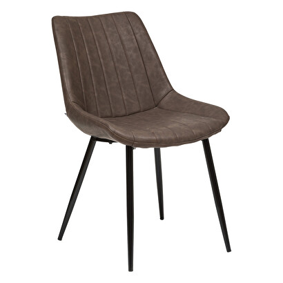 Chair "olwen" leather effect, brown