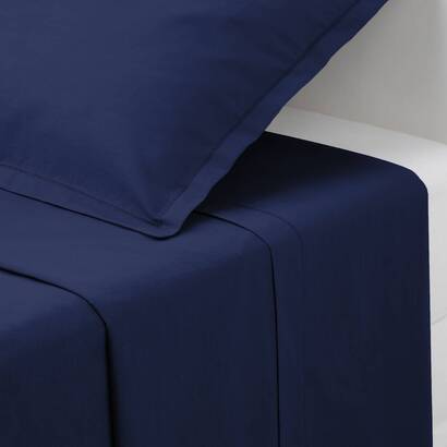 Cotton flat sheet ink blue, 180x290 cm