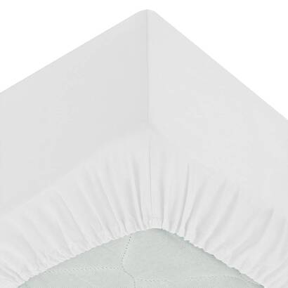 Fitted sheet, cotton white, 90x190 cm