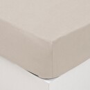 Fitted sheet, washed cotton Ivory white, 140x190 cm Ivory white